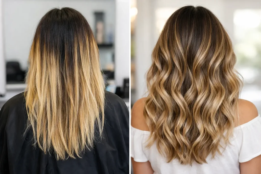 Balayage Correction Before After Results Explained